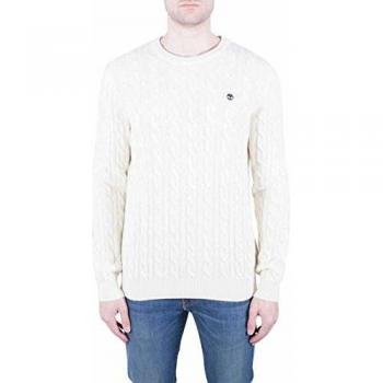 TIMBERLAND - Men's White cable knit sweater - Size L