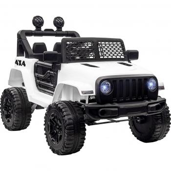 HOMCOM Coche Eléctrico para Niños +3 Años Vehículo Todoterreno Batería 12V 2 Motores Control Remoto 2,4G Faros Bocina Velocidad Ajust