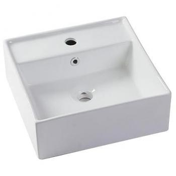 Lavabo cuadrado de cerámica blanca VERINI 41 cm