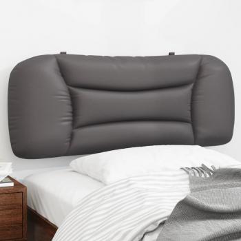 Cabecero de cama acolchado en cuero sintético gris de 100 cm