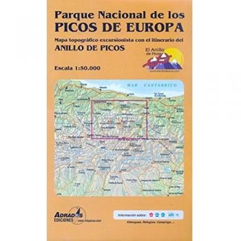 Parque Nacional de los Picos de Europa. Mapa topográfico excursionista: con el itinerario del Anillo de Picos - Miguel Angel Adrados