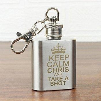 Personalizable Keep Calm 1oz Petaca llavero regalo
