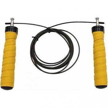 Softee High-Performance Skipping Rope with Grip - Yellow, Blue, and Black