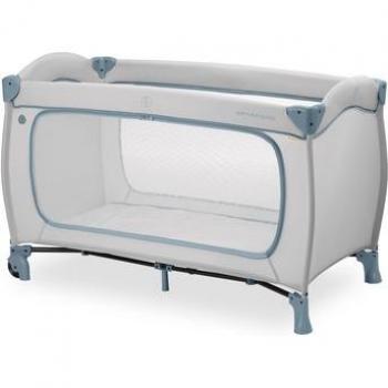 Cuna de viaje Hauck Sleep N Play Go Plus - Azul Polvo, con ruedas integradas y salida frontal