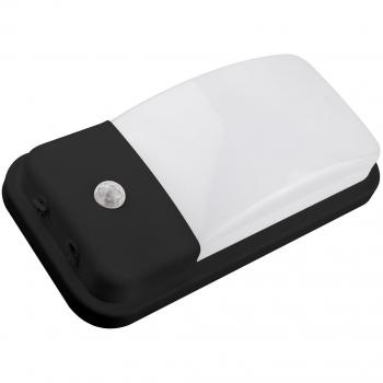 Aplique LED Matel IP65 Sensor 20W Negro 6400K