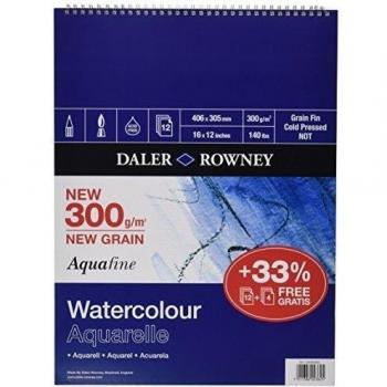 Almohadilla De Daler Rowney Aquafine Acuarela Espiral 16 X 12