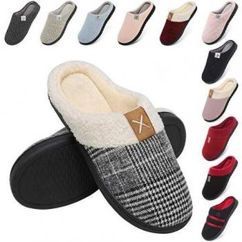 incarpo Zapatillas Casa Mujer Lana de Coral Zapatillas de Estar por Casa Antideslizante Pantuflas de Interior y Exterior Cálido y Confortable Zapatillas-Gris-42/43 EU