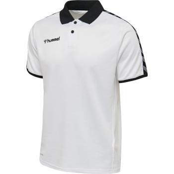 Polo Hummel de Manga Corta Authentic Functional Color: Blanco, Talla: S
