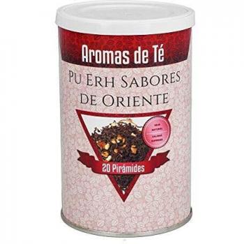 Aromas de té - Té Rojo Pu Erh - Con Canela, Jengibre, Cáscara de Naranja, Vainilla y Aromas -Los Mejores Sabores De Oriente - En Bolsitas - Sin Gluten - 20 Pirámides