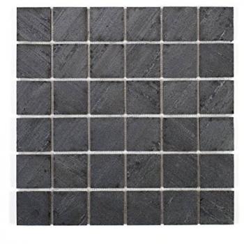 Mosaico de piedra natural 100 x 50 cm - tesela 5 x 5 cm grafito negro