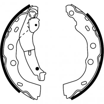 Juego de zapatas de freno ABE C08027ABE, tipo: zapatas de freno, características: incluye juego completo de zapatas para el sistema de frenos traseros, diseñado para un rendimiento óptimo y durabilidad, fabric