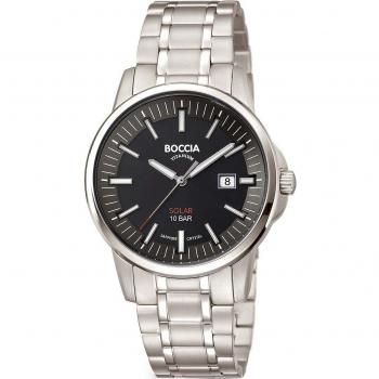 Reloj Boccia 3643-04 Hombre Solar Titanio 39mm 10ATM Analógico Plata
