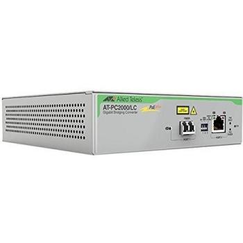 Allied Telesis AT-PC2000/LC-60 10/100/1000T POE+ to 1000SX LC Media Converter -