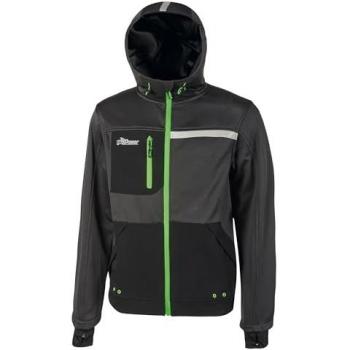 Felpa Galaxy XL Negra/Verde con Capucha y Full Zip U-Power