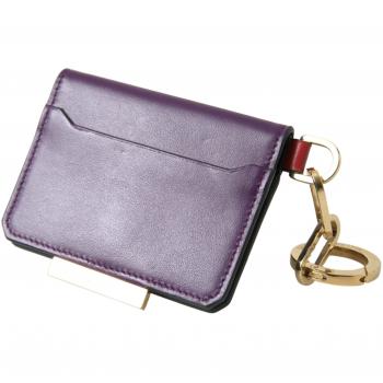 Dolce & Gabbana Purple Calf Leather Bifold Logo Card Holder Wallet