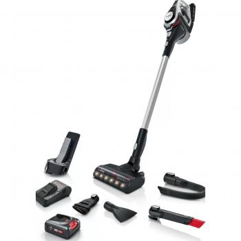 Aspirador Recargable Bosch BCS8224WA Serie | 8 Unlimited Gen2 Plata, sin cable, color negro y rojo con acabado en acero
