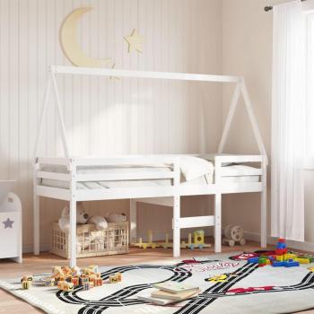 Techo de cama infantil madera maciza blanco 209x85,5x88 cm Vidaxl