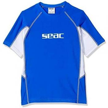 Seac Raa Short Evo, Camiseta para Snorkeling y Natación con Protección UV Unisex niños, Azul