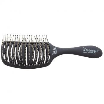Olivia Garden iDetangleTM Detangling Hair Brush for Thick Hair - Detangle without Pain, Flexible Vented Hairbrush, Dual Curved Shape