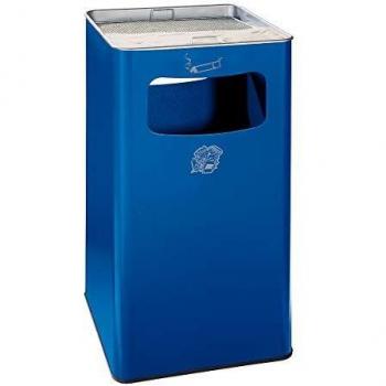 Cenicero Combinado y Recipiente de Basura 96 Litros, Acero, Color Azul Enziano