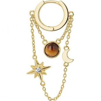 Ear Candy - Piercing aro Nova de plata bañada en oro amarillo 18k