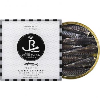 Caballitas pequeñas en exquisito aceite de oliva, producto gourmet de Real Conservera Española