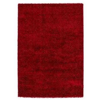 Lalee 347254811 alta calidad, moderna alfombra lanuda peluche con hilo de lurex, 80 x 150 cm, rojo
