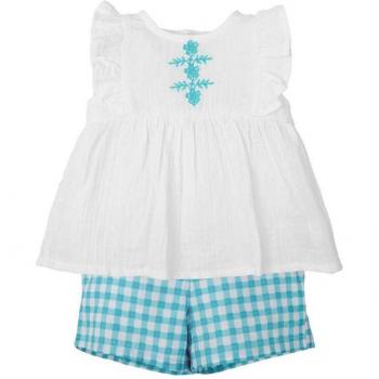 Conjunto de bebé niña en cuadros vichy