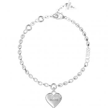 Pulsera Guess Falling In Love con corazón en plata, características: diseño elegante, material de plata, cierre seguro, estilo romántico