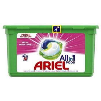 Ariel Pods Allin1 Detergente en Cápsulas para Lavadora, Rosa Fresca, 38 Lavados