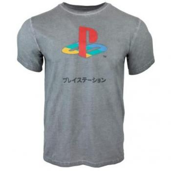 Camiseta de Manga Corta RR Playstation Gris Talla M