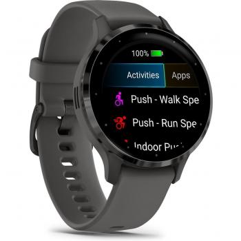 Garmin Venu 3S - Slate & Pebble Grey, Black, Silver/Grey GPS Smartwatch with Pebble Gray Case and Silicone Band, 41mm