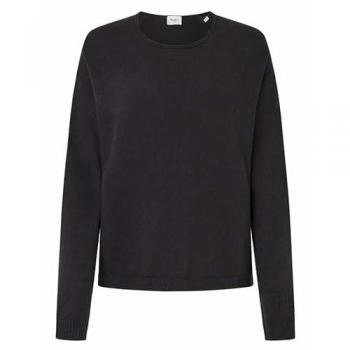 Pepe Jeans Jersey de mujer Isela Crew Neck negro con cuello redondo y hombros caídos