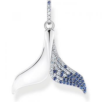 Thomas Sabo Sterling Silver Tail Fin Pendant with Blue Stones and Zirconia