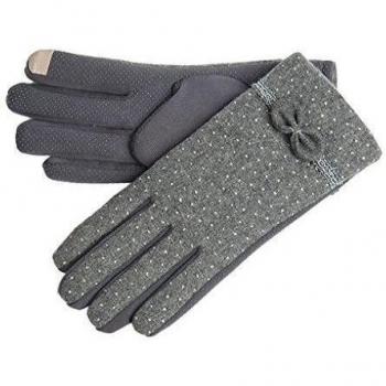Bao Core-Guantes cortavientos calientes de Sport Outdoor de otoño-invierno Guantes teclas táctiles con pantalla para velas con decoración de letras y N Lámpara ud mariposa buen regalo para las mujeres y niñas y niños., color gris, tamaño