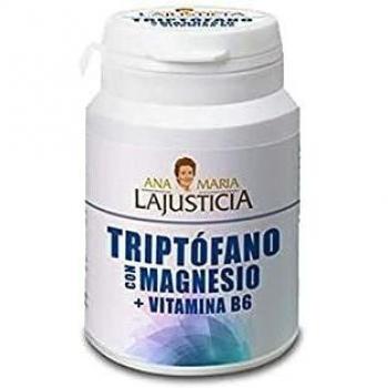 Ana Maria Lajusticia - Triptófano con magnesio + VIT B6 – 60 comprimidos. Reduce la ansiedad, el cansancio y regula el reloj interno. Apto para veganos. Envase para 30 días de tratamiento.