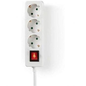 Nedis EXSO315F2WTB Regleta | 3 Tomas | 1,5 m | Interruptor On/Off | Blanco
