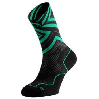 Lurbel Calcetines Largos Distance Iti Five Half - Calcetines de running unisex, anti-ampollas, altos, sin costuras, en color negro/verde, talla S