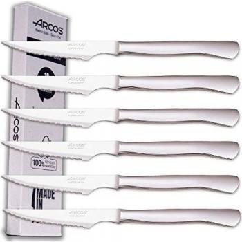 Juego de Cuchillos para Carne Arcos | 6 Piezas | Acero Inoxidable | Mango Monoblock Clásico | Apto para Lavavajillas