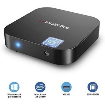 Mini PC,Windows 10 Pro,Intel Atom Z8350 Processor,2GB DDR3 32GB eMMC,Dual Band WiFi 2.4G/5.0G,4K HDMI Output,USB 3.0,T8 Mini Computer