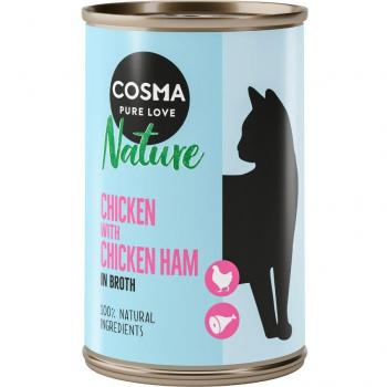 Cosma Nature 12 x 140 g - Pack Ahorro - Pollo y jamón de pollo