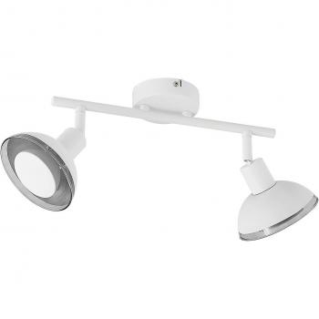 Lindby Erin downlight de techo moderno, blanco, 2 luces GU10, 31,5 cm, cristal y metal para salón y comedor