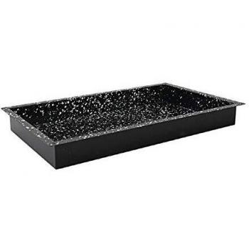 Bandeja de horno granitizada esmaltada GN 1/1, 53x32.5x6 cm, color negro/blanco, rectangular