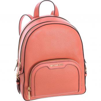 Michael Kors Jaycee Medium Sherbert Pebbled Leather Zip Pocket Backpack Bookbag