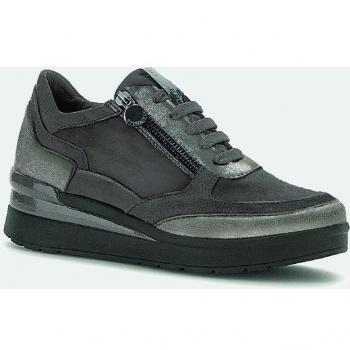 Zapatillas Stonefly Cream de mujer con plataforma, cierre cremallera y cordones - Estilo running en serraje