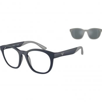 Emporio Armani EK4001 Kids Sunglasses with Clip-On 50881W, Blue, Panthos Style, Size 47, Blue Light Block Available
