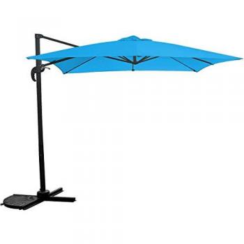 Sombrilla de jardín deportada Soleil - Cuadrada - 2.5 x 2.5 m - Azul