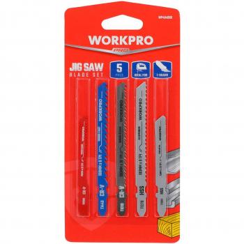 Juego de 5 hojas para sierra calar WORKPRO, aptas para madera y metal