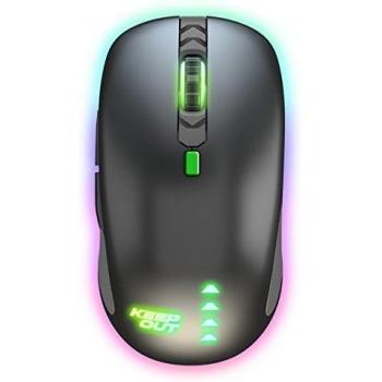 Ratón Gaming Keep Out X9CH con Sensor Láser, 8200DPI, 6 Botones, Iluminación LED Configurable, Ergonomía Ambidiestra y Cable USB de 1.8M - Color Negro y Verde