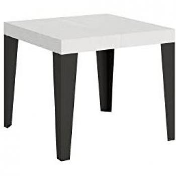 Mesa extensible 90x90/246 cm Flame White Fresno Anthracita Extracción